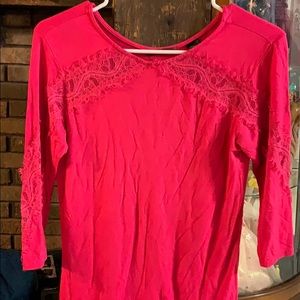 Bright pink three quarter sleeve